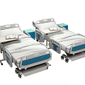 Adjustable Medical Beds with Mattress Side Cabinets Mobile Wheels for Hospital Use