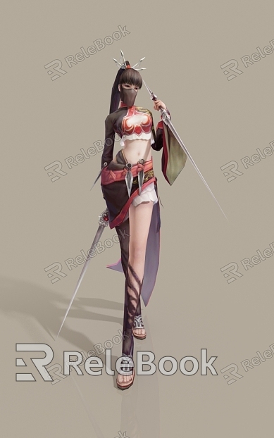 Beauty Assassin Hand Cartoon Beauty Game Animation model