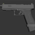 Modern Gray Pistol 3D Model With Green Dot Sight And Ergonomic Grip