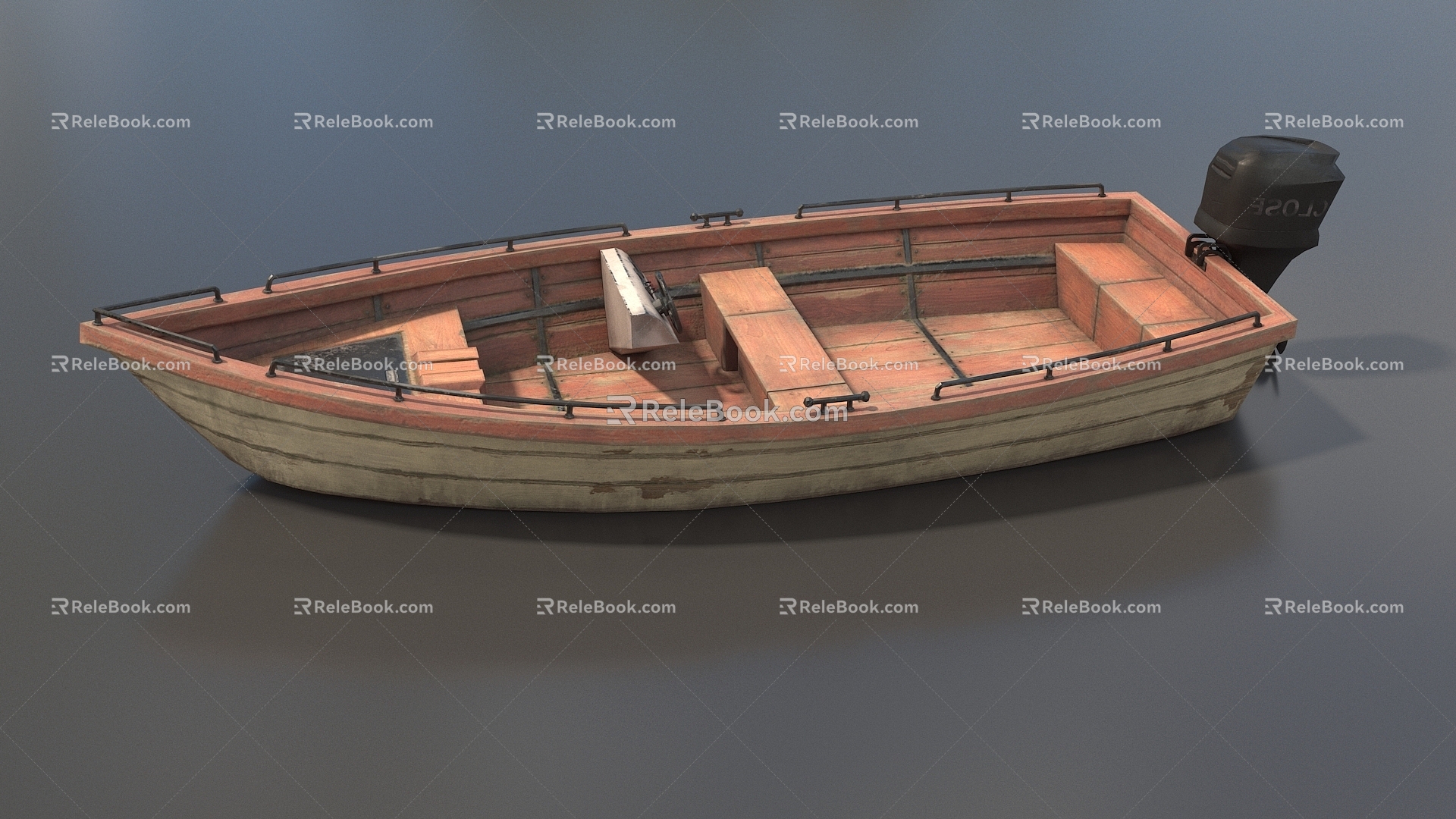 Boat Wooden Boat Small Wooden Boat Power Boat Yacht Small Yacht Wooden Power Boat Simple Model Wooden Boat Low Model Low Face Number Wooden Boat Game Wooden Boat 3d model