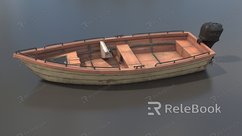 Boat Wooden Boat Small Wooden Boat Power Boat Yacht Small Yacht Wooden Power Boat Simple Model Wooden Boat Low Model Low Face Number Wooden Boat Game Wooden Boat model