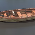 Vintage Wooden Boat With Classic Design Wooden Deck Seats And Railing