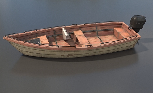 Boat Wooden Boat Small Wooden Boat Power Boat Yacht Small Yacht Wooden Power Boat Simple Model Wooden Boat Low Model Low Face Number Wooden Boat Game Wooden Boat 3d model