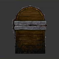 Vintage Wooden Chest Design With Wooden Planks Metal Straps Clasp And Rivets
