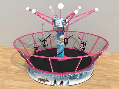 Modern Trampoline Six-Person Slam Dunk Bungee Trampoline 3d model