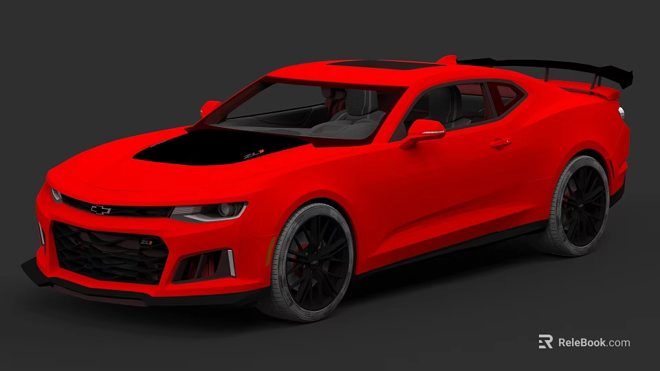 Red Sports Car With Black Roof Sporty Design And Alloy Wheels 3d model 
