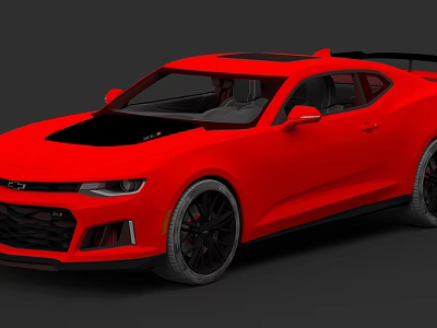 Red Sports Car With Black Roof Sporty Design And Alloy Wheels 3d model