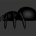 Black Spider Toy Figurine With Yellow Eyes And Long Legs Design