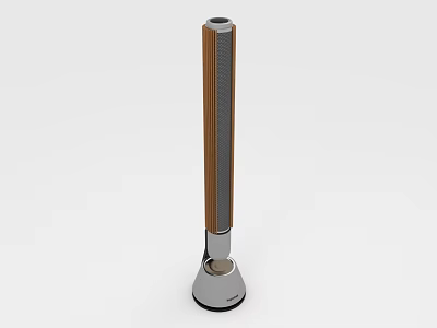 Sleek Modern Vertical Headphone Speaker With Wooden Texture And Metal Base 3d model