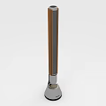 Sleek Modern Vertical Headphone Speaker With Wooden Texture And Metal Base