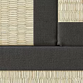 Woven Texture And Dark Fabric Combination In Modern Furniture Upholstery Details