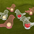 Bird Shaped Outdoor Lights With Wire Mesh Design And Colorful LED Glow