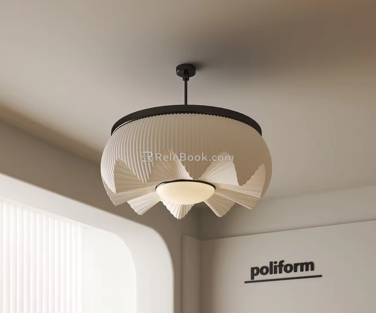 Modern cream chandelier 3d model