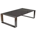 Modern Coffee Table With Glass Top And Metal Frame For Living Room