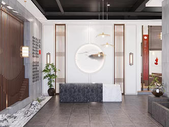 New Chinese style health center Zen health center moxibustion therapy 3d model