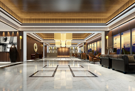 New Chinese Hall Company Lobby 3d model