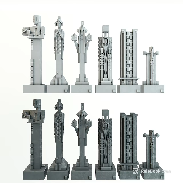 Various Architectural Column Models With Different Design Styles And Structures 3d model 