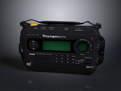Voyager Pro Solar Emergency Radio With NOAA Weather Alert LCD Display And Antenna 3d model