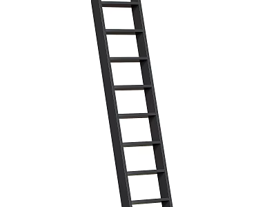Black Ladder With Multiple Rungs For Indoor Home Decor And Function Use 3d model