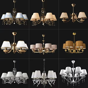 Jane European chandelier living room chandelier combination 3d model