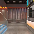 Space Themed WANDA CLOUD KTV Interior With Astronaut Model Moon Decoration Metallic Counter And Staircase