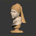 Human Head Anatomical Medical Device Model With Golden Base And Dark Background