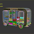 minibus minivan driverless bus school bus van box car 3d model