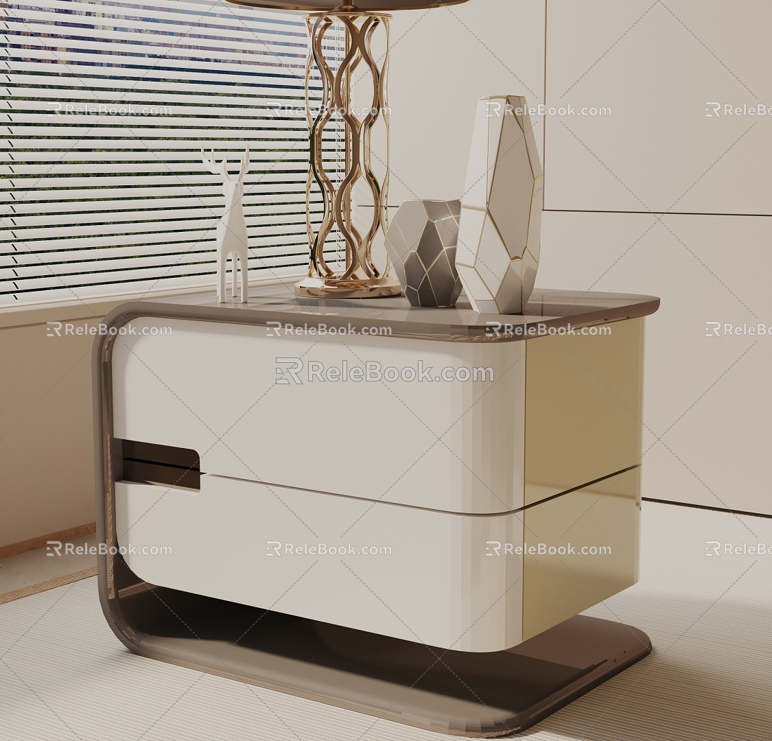 Modern Bedside Cabinet 3d model