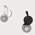 Modern Design Wall Lamps with Silver and Black Frames Transparent Globe Shades