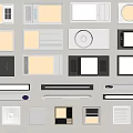 Modern Bathroom Accessories with Various Sleek Control Panels White Gray Black Designs and Functional Switches