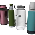 Colorful Insulated Thermos Bottles with Handles Lids in Pink Green White Blue