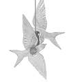 Modern Swallow Design Glass Chandelier For Stylish Interior Home Decoration