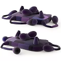 Unique Abstract Sofa With Purple Black Plush Cushions And Irregular Shapes 3d model