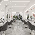 Modern DCHUAN Styling Salon Storefront With Circular Glass Entrance And Interior View