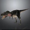 Realistic Tyrannosaurus Rex 3D Character With Sharp Teeth Standing On Gray Background