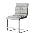 Modern Gray Leather Office Chair With Stylish Metal Frame And Comfortable Design