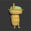 Yellow Game and Movie Character With Big Ears Light Green Hat and Small Mustache