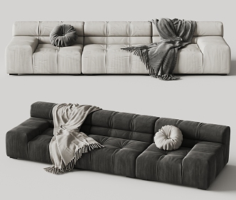 Poliform three-seat sofa leisure sofa 3d model