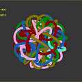 Modern Artistic Furniture Decorative Sphere With Intertwined Teal And Black Rings