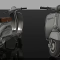 Vintage Light Colored Motorcycles With Brown Leather Seat Round Headlight And Curved Body Design