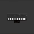 Elegant Black And White Piano Musical Instrument With Artistic Decorative Design And Wooden Stool