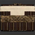 Brown Wicker Storage Basket With White Lid And Woven Texture For Home Use