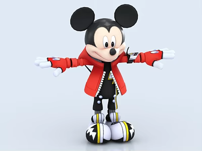 Mickey Mouse Decorative Ornament Set with Red Jacket Black Pants White Shoes Stylish Design 3d model