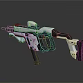 Futuristic Metallic Gun Design With Tactical Scope And Ergonomic Grip