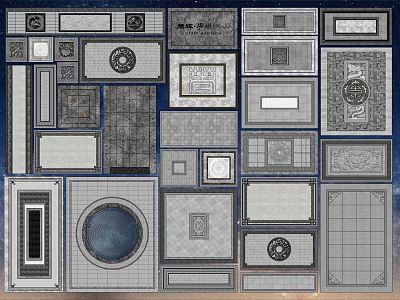 Ornamental Garden Slabs With Various Shapes And Intricate Patterns For Landscaping 3d model