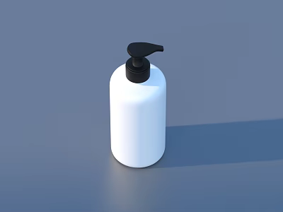 White Dispenser Bottle With Black Pump For Household Daily Use Products 3d model