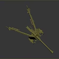 Vintage Cannon 3D Model with Wheels Carriage and Long Barrel