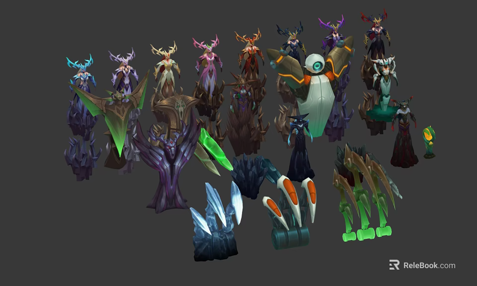 Colorful Fantasy Game Movie Characters With Various Unique 3D Designs 3d model 