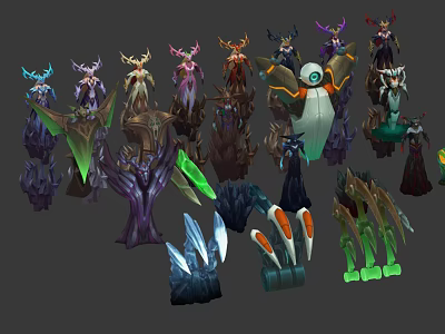Colorful Fantasy Game Movie Characters With Various Unique 3D Designs 3d model