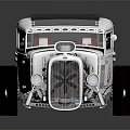 White Vintage Hot Rod Car With Exposed Engine And Custom Wheels 3d model